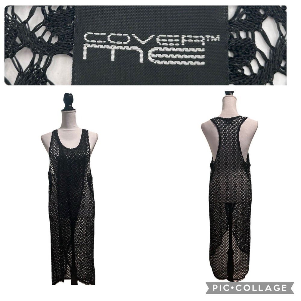 Cover Me Black Maxi Mesh Like Cover up or Dress‎ sleeveless, long A-Line 1 Size